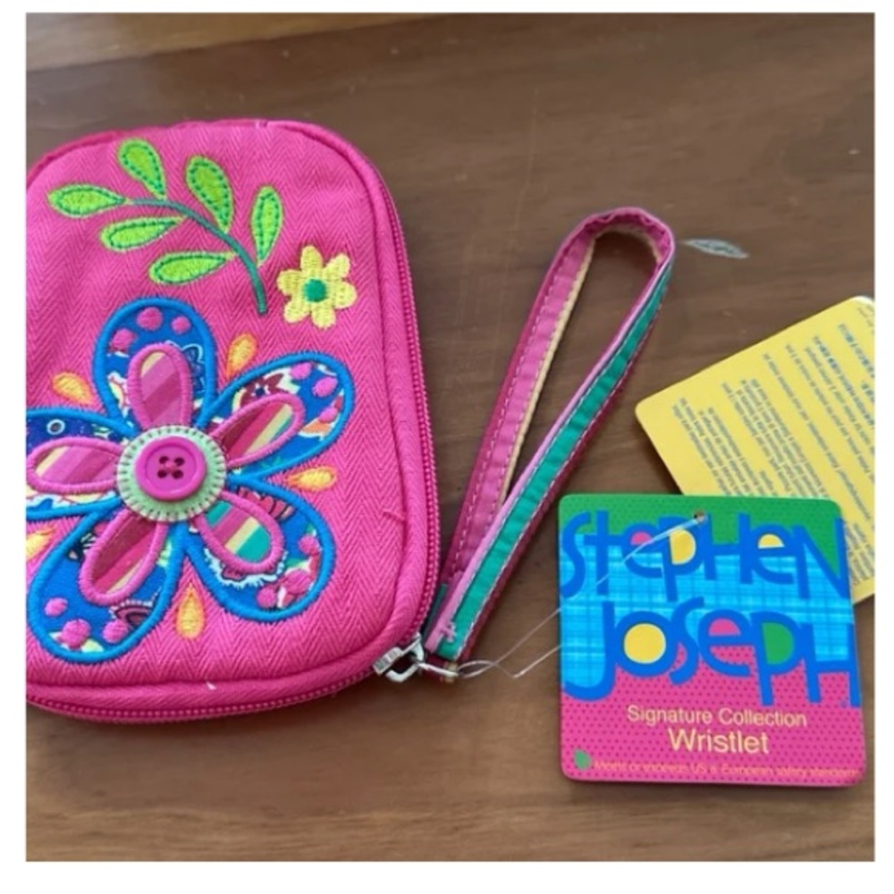 Stephen Joseph Signature Wristlet, Flower , SMALL